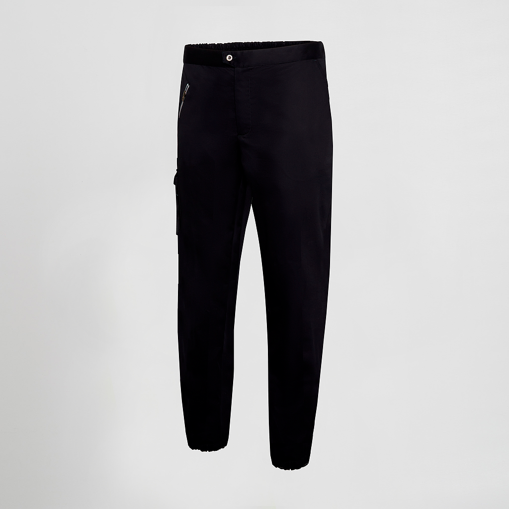 CALÇA UNISSEX COM FECHO DE CORRER EM CETIM DE ALGODÃO - Imagem