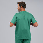 BLUSA SANITARIO UNISEX ABOTONADO BLANCA "RED LINE"