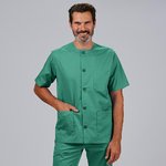 BLUSA SANITARIO UNISEX ABOTONADO BLANCA "RED LINE"