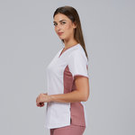 BLUSA MUJER ESCOTE PICO COMBINADA M/C CLEO