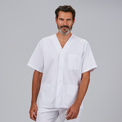 BLUSA HOMBRE SANITARIA BOTON PRESION M/C "RED LINE"
