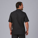 CHAQUETA COCINA UNISEX POPELIN FINO NEGRO M/C