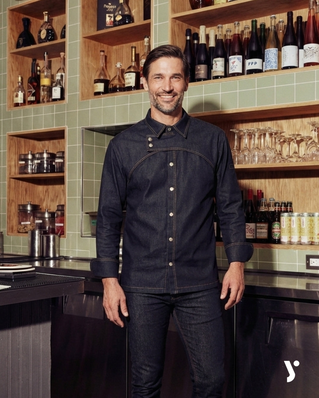 CHAQUETA COCINA HOMBRE PRIETO